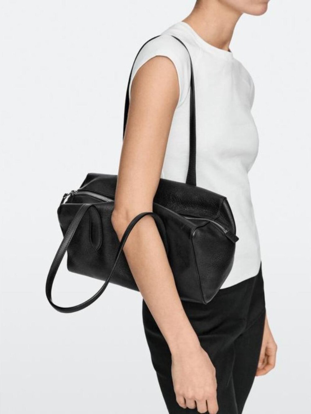 MASSIMO DUTTI  NAPPA LEATHER WEST SATCHEL BAG 6946/650/800